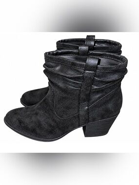 Women's K9 Rocket Dog Distressed 90's Style Ankle Slouch Slip-On Heeled Boots, 9